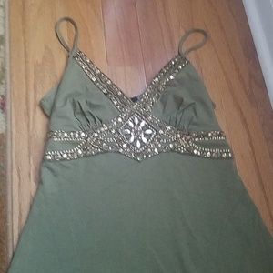 Olive embellished camisole
